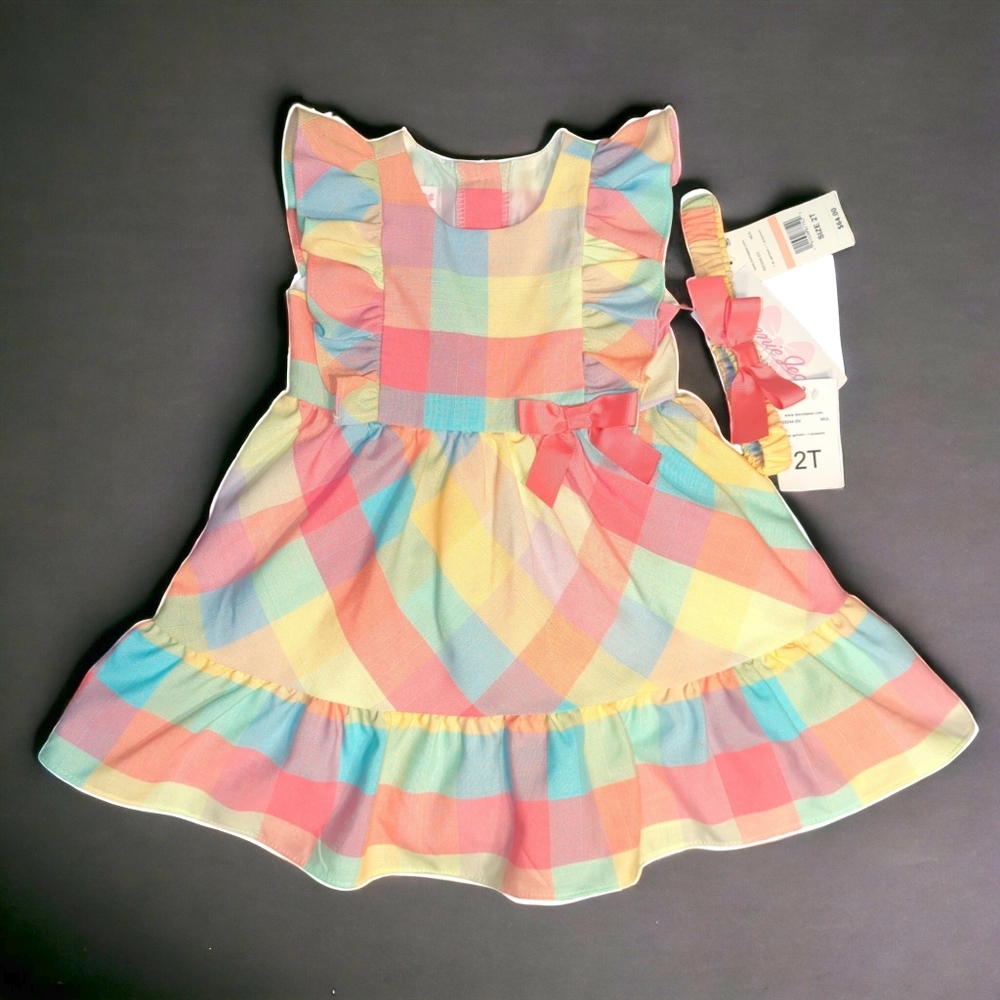 Bonnie Jean Toddler Dress with Headband NWT